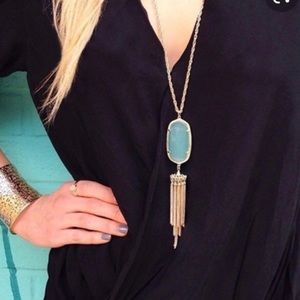 Kendra Scott Rayne chalcedony tassel necklace